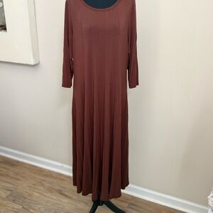 Chic Brown Midi Dress